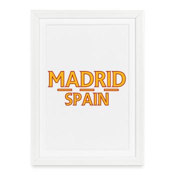 Madrid – Espagne - Affiche encadrée (27 × 37 cm) - blanc - Devant