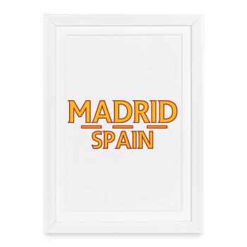 Madrid – Espagne - Affiche encadrée (27 × 37 cm) - blanc - Devant