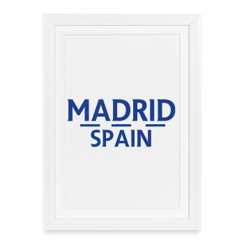 Madrid – Espagne - Affiche encadrée (27 × 37 cm) - blanc - Devant