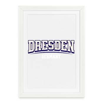 Dresden Germany Vintage College Design - Framed poster (27 × 37 cm) - white - Front