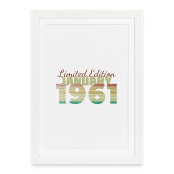 65th Birthday Limited Edition (SCR) 01/1961 - Framed poster (27 × 37 cm) - white - Front