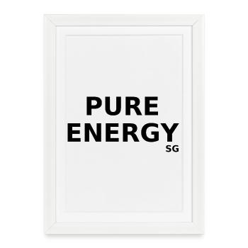 Énergie Pure SG noir et blanc - Affiche encadrée (27 × 37 cm) - blanc - Devant