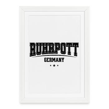 Ruhrpott Typo Outline Heimat Design - Framed poster (27 × 37 cm) - white - Front