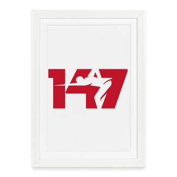 147 Icône du Snooker (Rouge) - Affiche encadrée (27 × 37 cm) - blanc - Devant