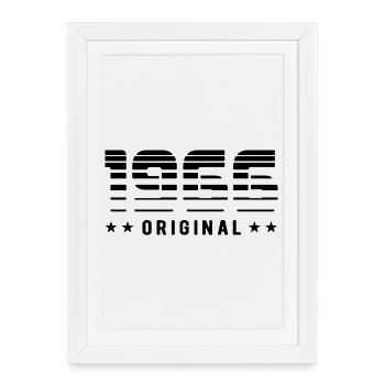 1966 Design rétro original | Anniversaire - Affiche encadrée (27 × 37 cm) - blanc - Devant