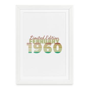 66th Birthday Limited Edition (SCR) 02/1960 - Framed poster (27 × 37 cm) - white - Front