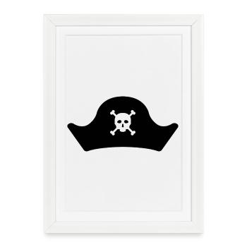 Chapeau de pirate - Affiche encadrée (27 × 37 cm) - blanc - Devant
