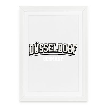 Logo de police de bloc de Düsseldorf, Allemagne - Affiche encadrée (27 × 37 cm) - blanc - Devant
