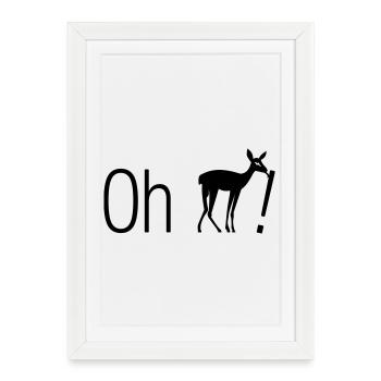 Oh, cher cerf - Affiche encadrée (27 × 37 cm) - blanc - Devant