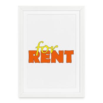 for rent - Framed poster (27 × 37 cm) - white - Front