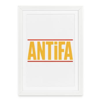 Antifa - Antifascist Merch - Framed poster (27 × 37 cm) - white - Front
