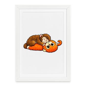 Monkey Punch Baby - Framed poster (27 × 37 cm) - white - Front