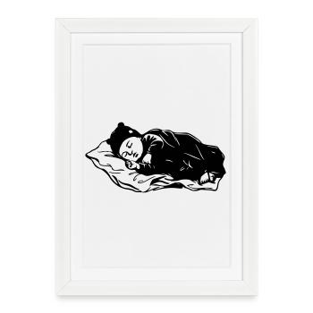 Bébé qui dort  - Affiche encadrée (27 × 37 cm) - blanc - Devant