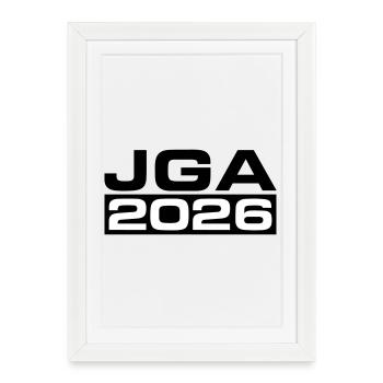 Jga 2026 Enterrement de vie de garçon - Affiche encadrée (27 × 37 cm) - blanc - Devant