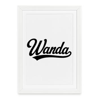 Nom Wanda, premier nom famille - Affiche encadrée (27 × 37 cm) - blanc - Devant