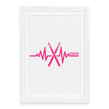 Batterie Maman Percussionniste - Affiche encadrée (27 × 37 cm) - blanc - Devant