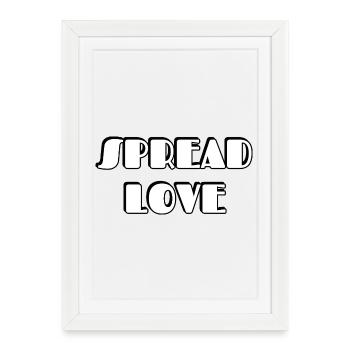 Diffusez l’amour du design typographique audacieux - Affiche encadrée (27 × 37 cm) - blanc - Devant