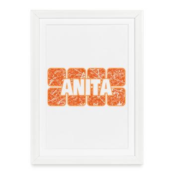 Anita féminine - Affiche encadrée (27 × 37 cm) - blanc - Devant
