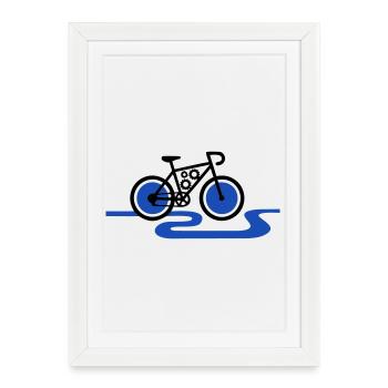 Moteur à engrenages moderne pour vélo électrique - Affiche encadrée (27 × 37 cm) - blanc - Devant