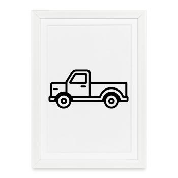 camion - Affiche encadrée (27 × 37 cm) - blanc - Devant