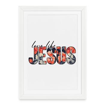 Floral Jesus  - Framed poster (27 × 37 cm) - white - Front
