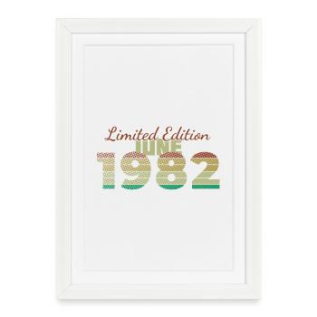 44th Birthday Limited Edition (SCR) 06/1982 - Framed poster (27 × 37 cm) - white - Front