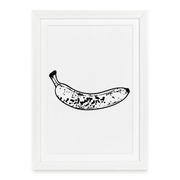 Banane - Affiche encadrée (27 × 37 cm) - blanc - Devant