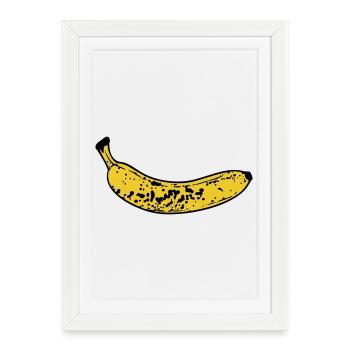 Banane - Affiche encadrée (27 × 37 cm) - blanc - Devant