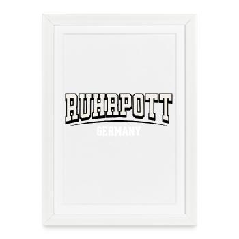 Motif d’éventail de Lettrage Ruhrpott en Allemagne - Affiche encadrée (27 × 37 cm) - blanc - Devant