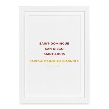 Saint-Alban-sur-Limagnole Lozère - San Diego - Affiche encadrée (27 × 37 cm) - blanc - Devant