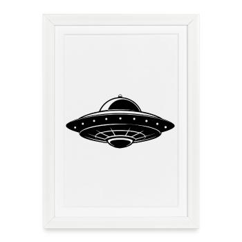 UFO - Framed poster (27 × 37 cm) - white - Front