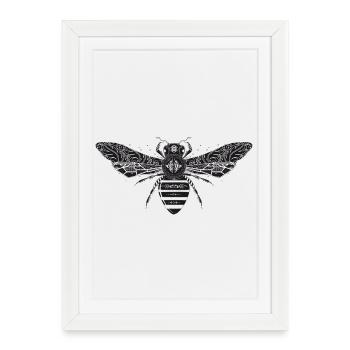 abeille artistiquement conçue - Affiche encadrée (27 × 37 cm) - blanc - Devant