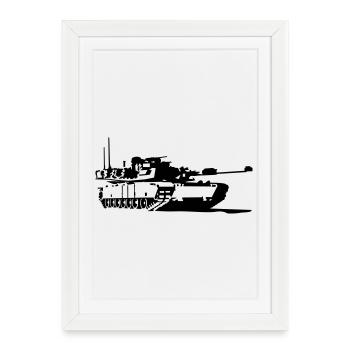 Tank M1 Abrams - Framed poster (27 × 37 cm) - white - Front
