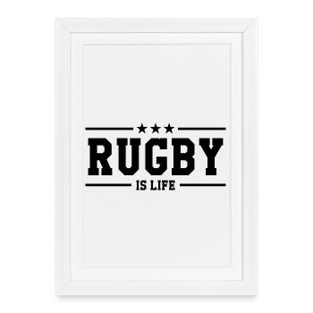Rugby - Framed poster (27 × 37 cm) - white - Front