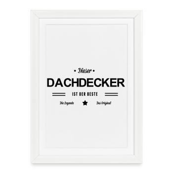 Bester Dachdecker - Gerahmtes Poster (27 × 37 cm) - Weiß - Vorne