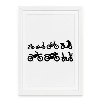 Evolution Motorcycle motorcycling motocross bike - Framed poster (27 × 37 cm) - white - Front