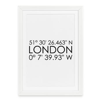 London coordinates - Framed poster (27 × 37 cm) - white - Front
