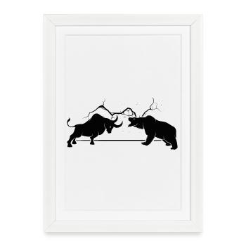 Bulle VS Ours - Affiche encadrée (27 × 37 cm) - blanc - Devant
