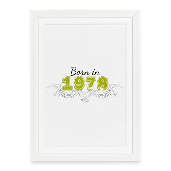 Né en 1978 - Affiche encadrée (27 × 37 cm) - blanc - Devant
