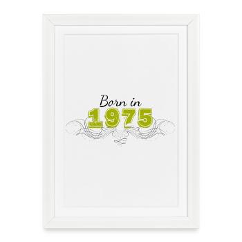 Né en 1975 - Affiche encadrée (27 × 37 cm) - blanc - Devant