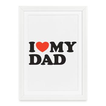 J’aime ma chemise Dad Heart - Affiche encadrée (27 × 37 cm) - blanc - Devant