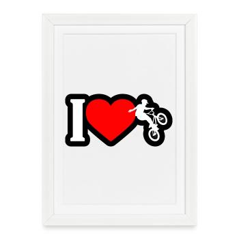 J’adore le BMX Freestyle - Affiche encadrée (27 × 37 cm) - blanc - Devant