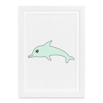 Dauphins dauphins - Affiche encadrée (27 × 37 cm) - blanc - Devant