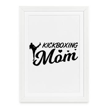 Maman kickboxeuse - Affiche encadrée (27 × 37 cm) - blanc - Devant