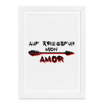 sur le pied de guerre midn Cupidon - sur le pied de guerre avec Cupidon - Affiche encadrée (27 × 37 cm) - blanc - Devant