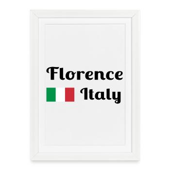 Florence, Italie - Imprimés élégants - Affiche encadrée (27 × 37 cm) - blanc - Devant