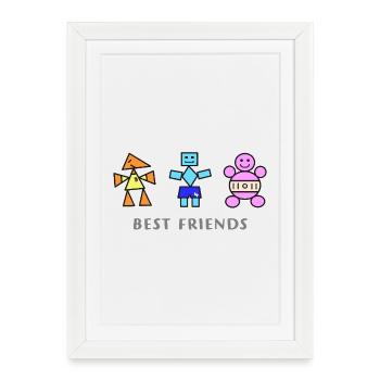 Best Friends Trio Geometric Toys - Framed poster (27 × 37 cm) - white - Front