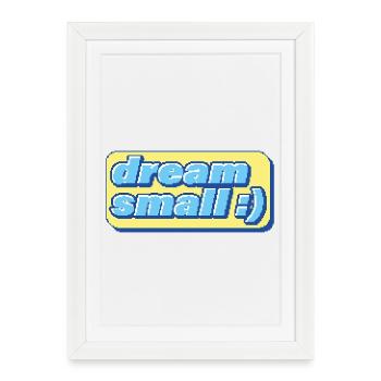 Retro Pixel Dream – Motivation ironique - Affiche encadrée (27 × 37 cm) - blanc - Devant