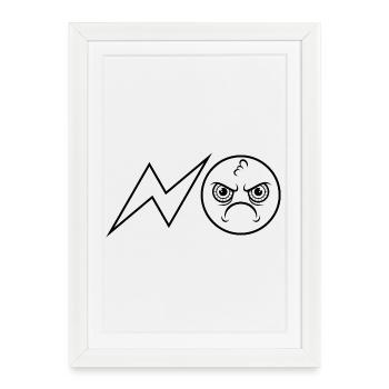 NO / Nope / No / Never / No - Framed poster (27 × 37 cm) - white - Front