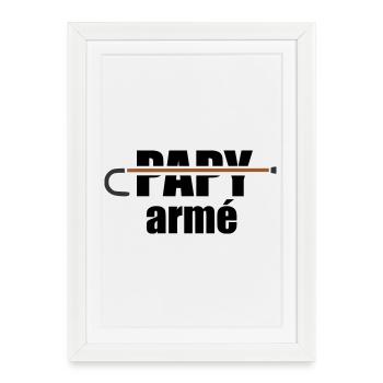 Papy armé - Affiche encadrée (27 × 37 cm) - blanc - Devant